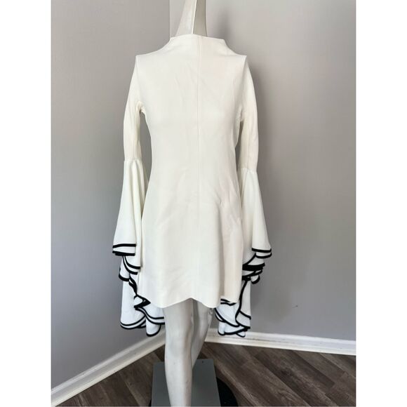 NWT PROENZA SCHOULER Ruffled Stretch-Crepe Mini Dress - Off-White $1,990 - Picture 4 of 13